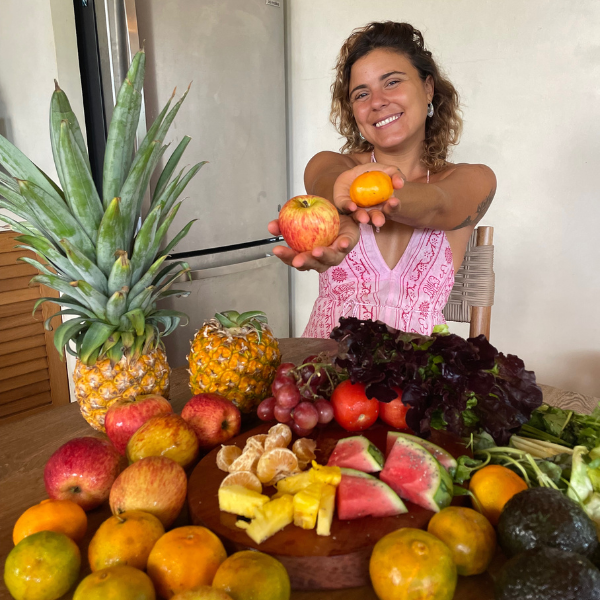 Sol Luciana shows the vast array of fresh fruits and vegetables available in Sayulita.